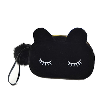 Fluffy cat purse with beautiful eyelashes